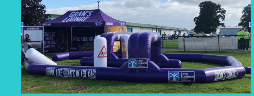 Purple inflatable course