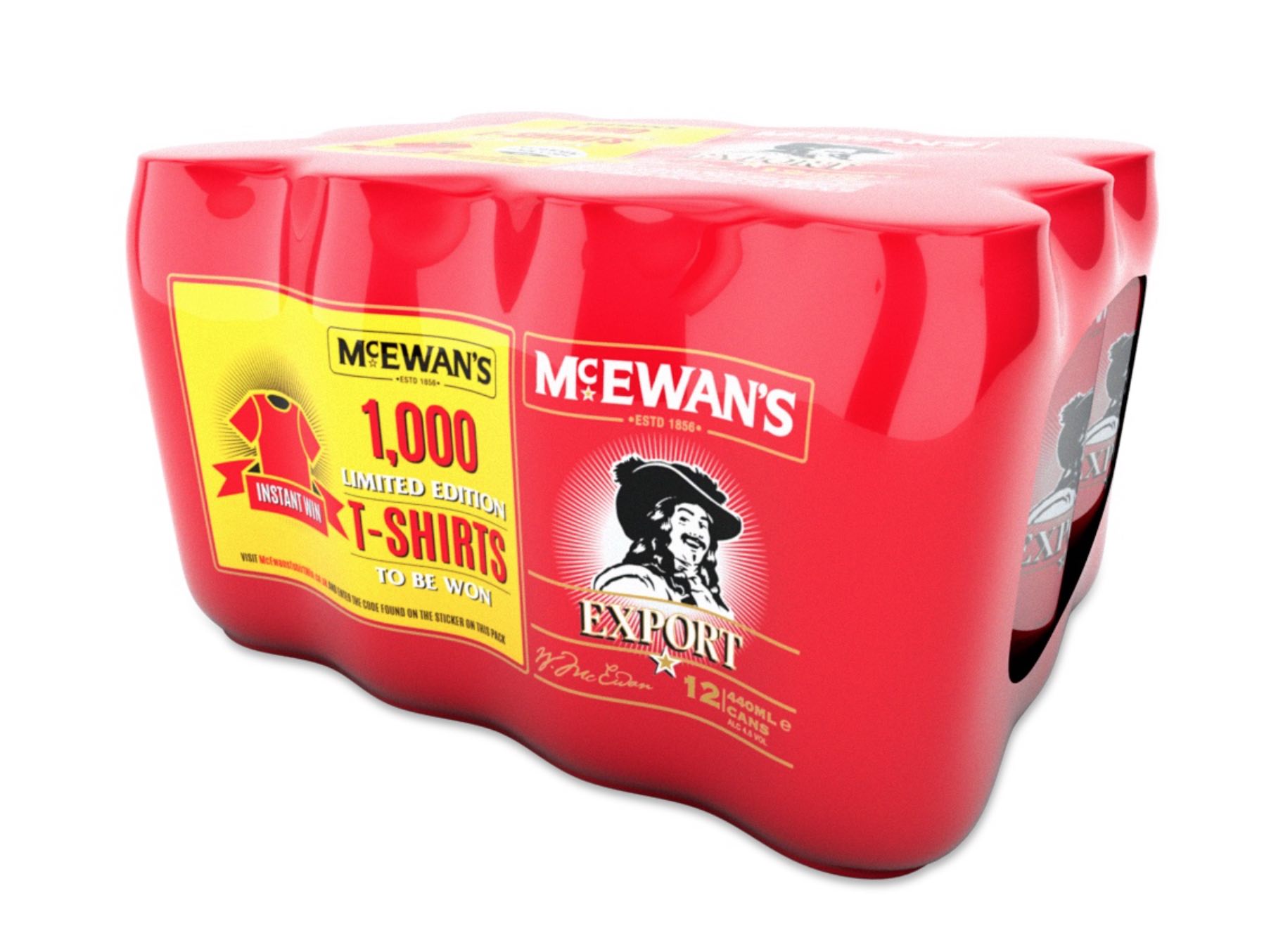 Pack of 12 cans of McEwan's Export beer