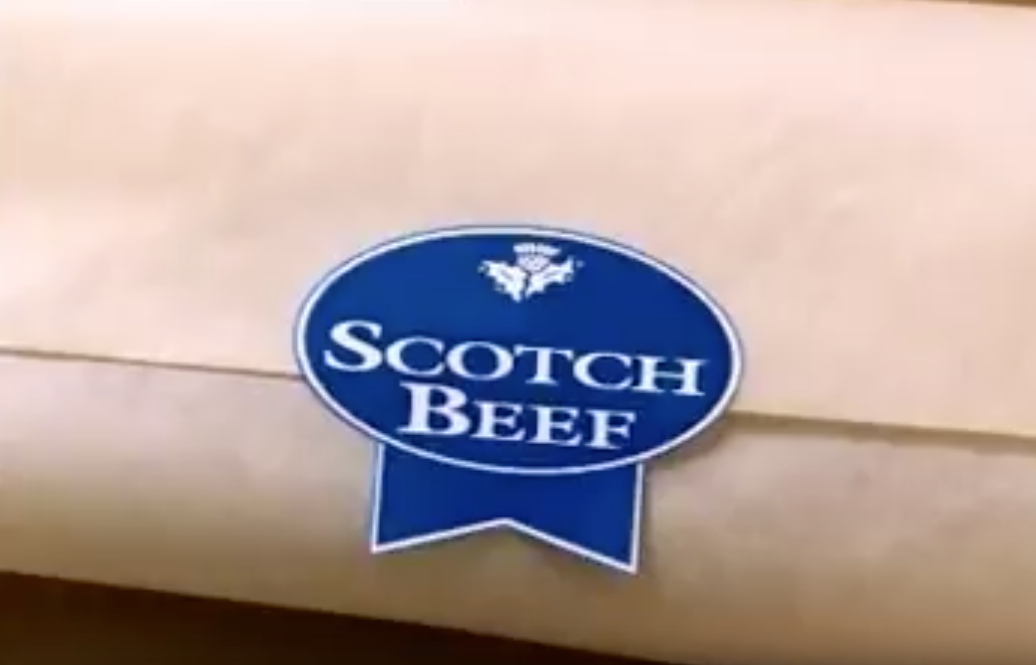 Scottish Beef logo seal on wrapping