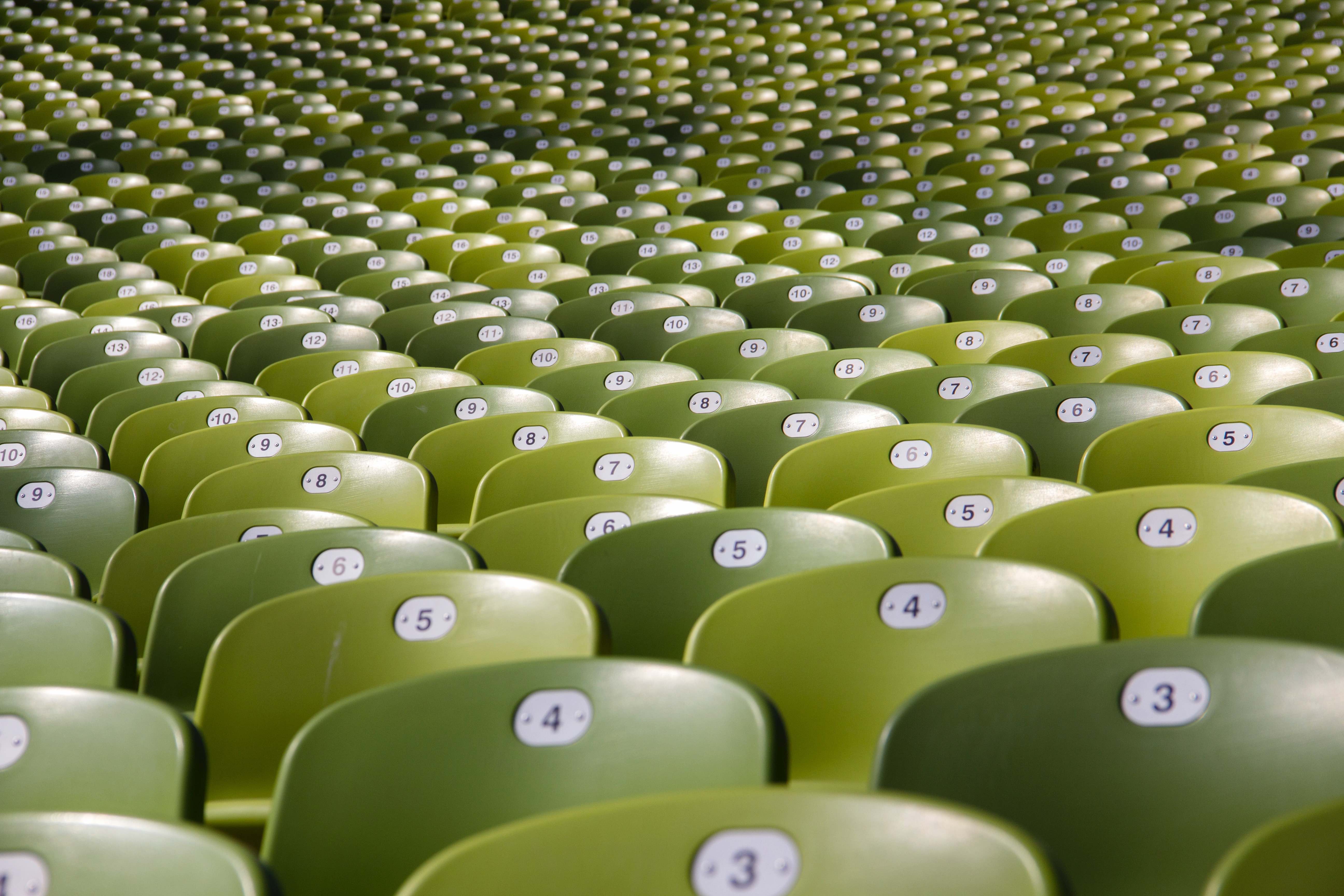 Green stadium plastic seats 