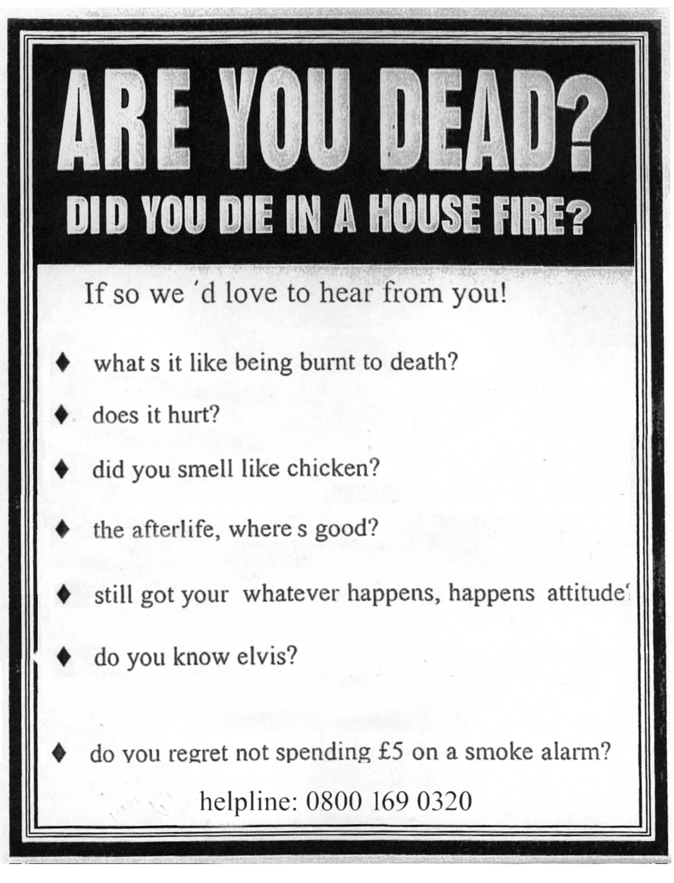 Smoke alarm ad campaign article