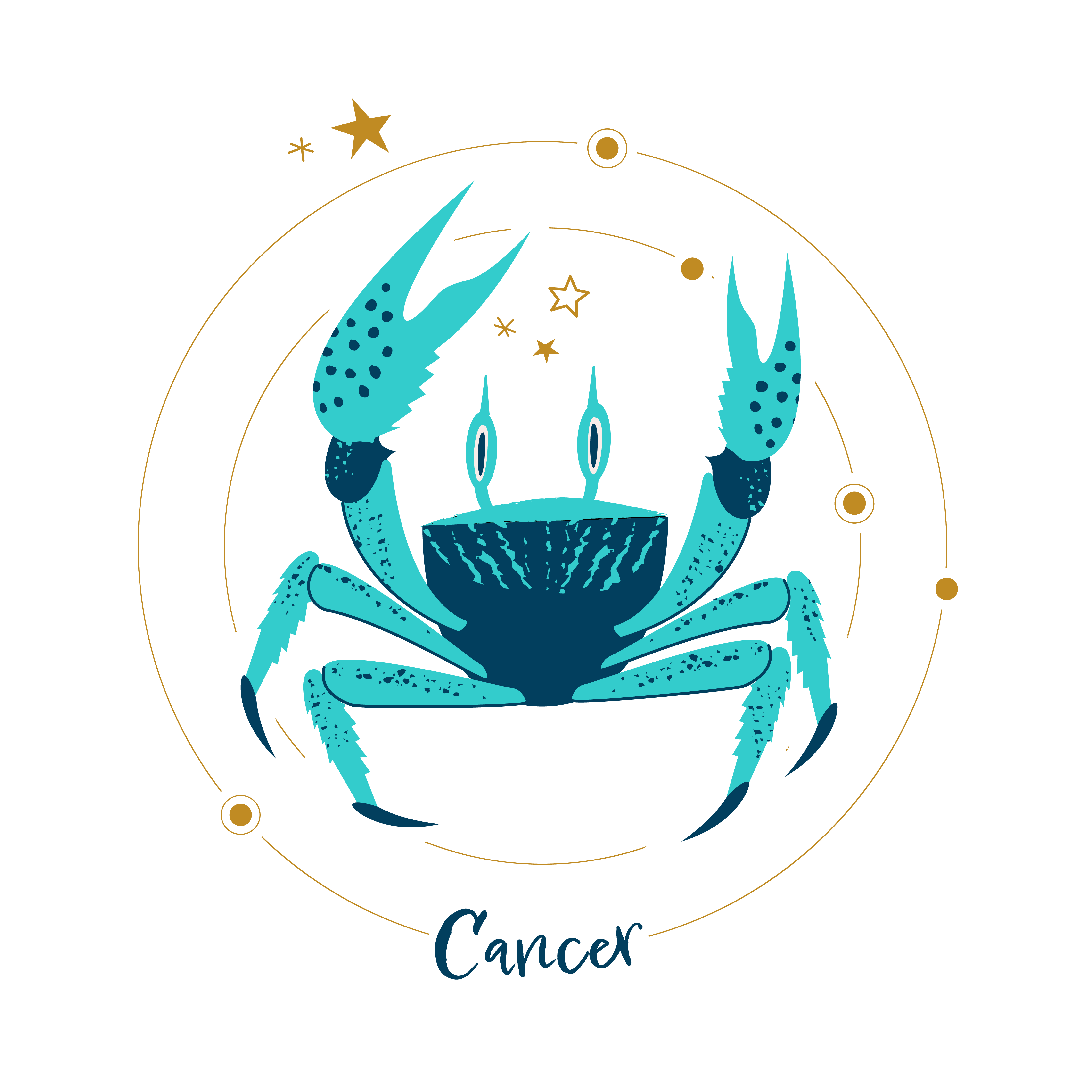 Blue crab icon for star sign cancer