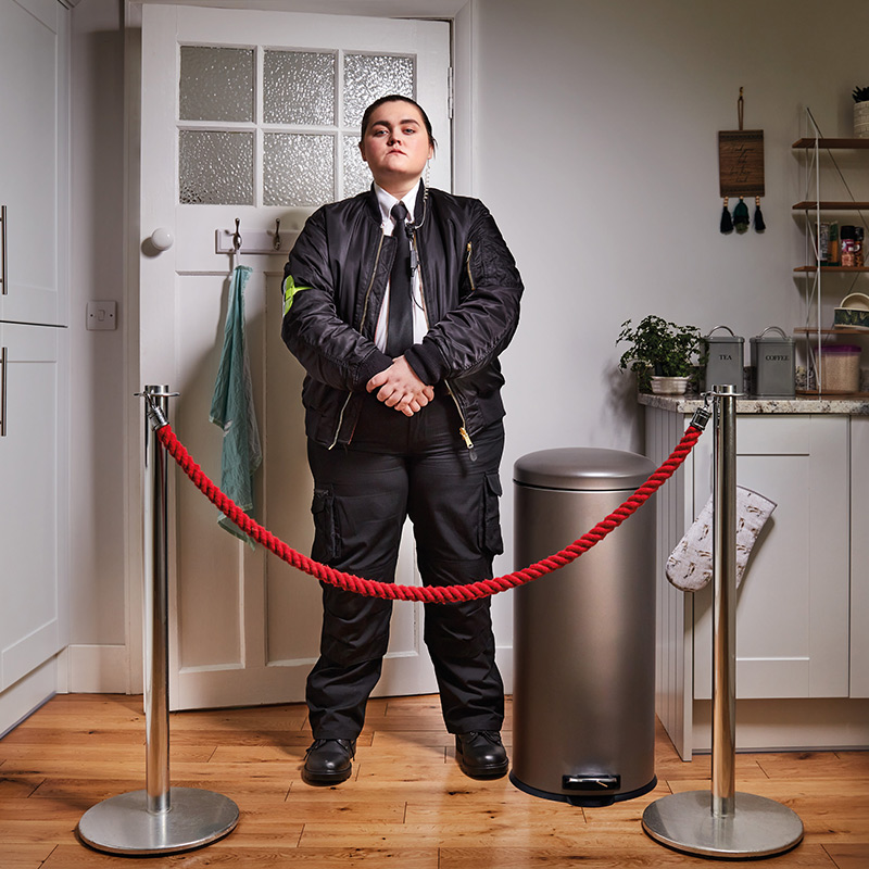 Photo of bouncer in kitchen