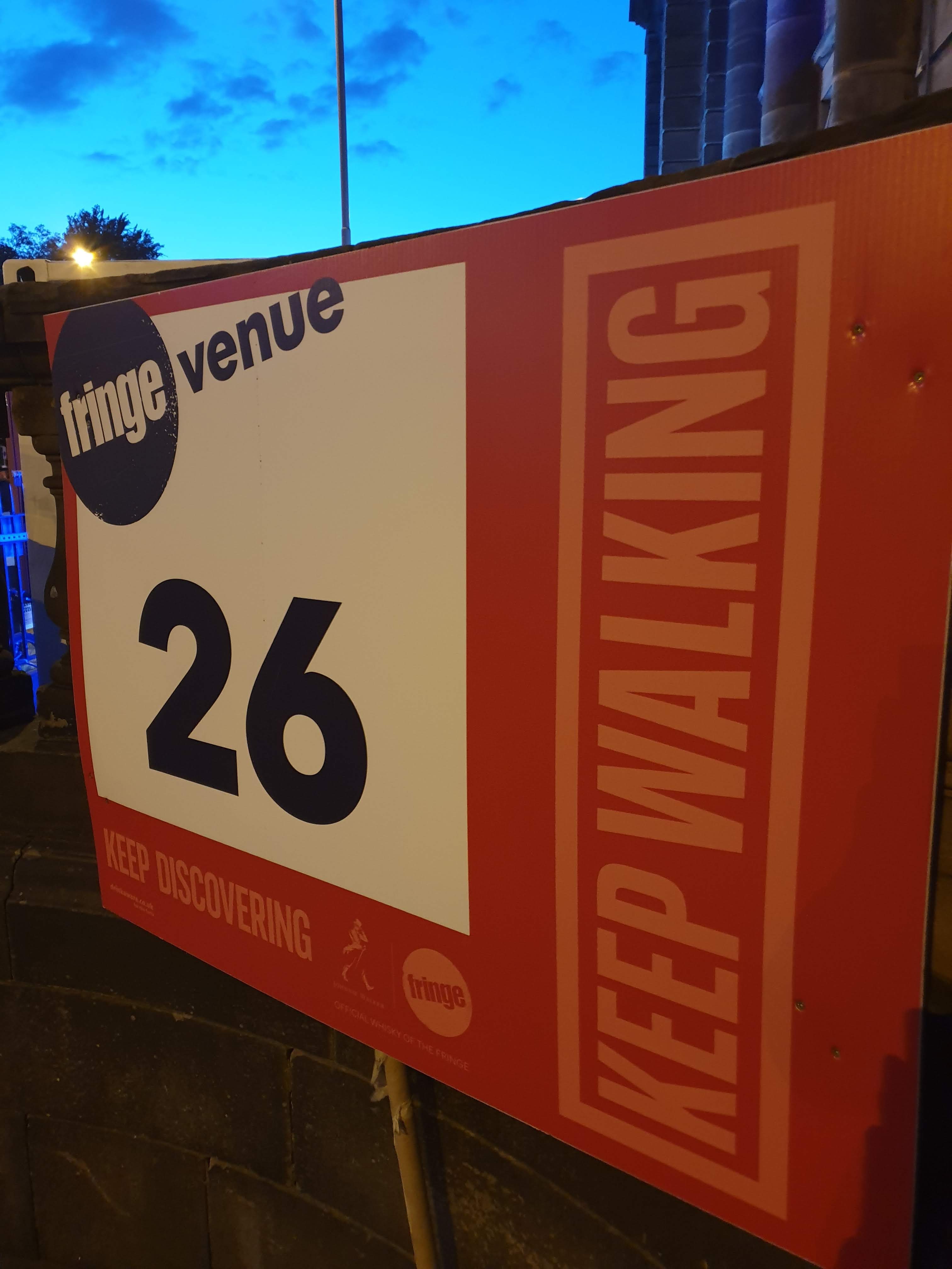 Fringe sign for venue