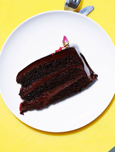 Piece of Chocolate cake on a plate