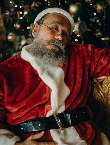 Santa Sleeping in a chair