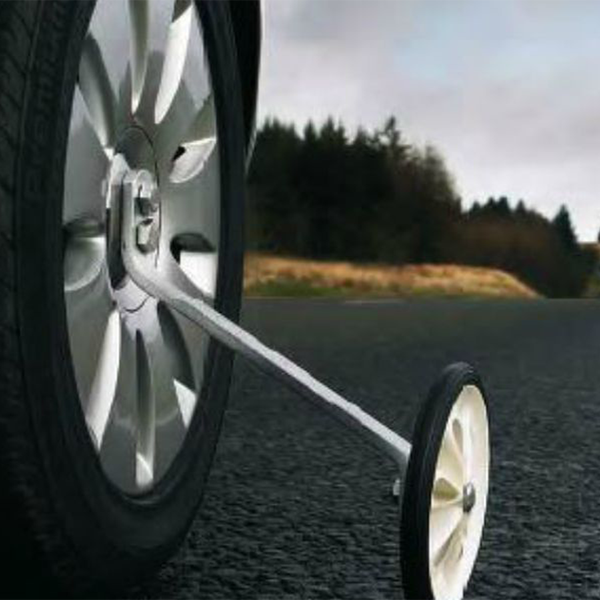 Car wheel with stabiliser attached