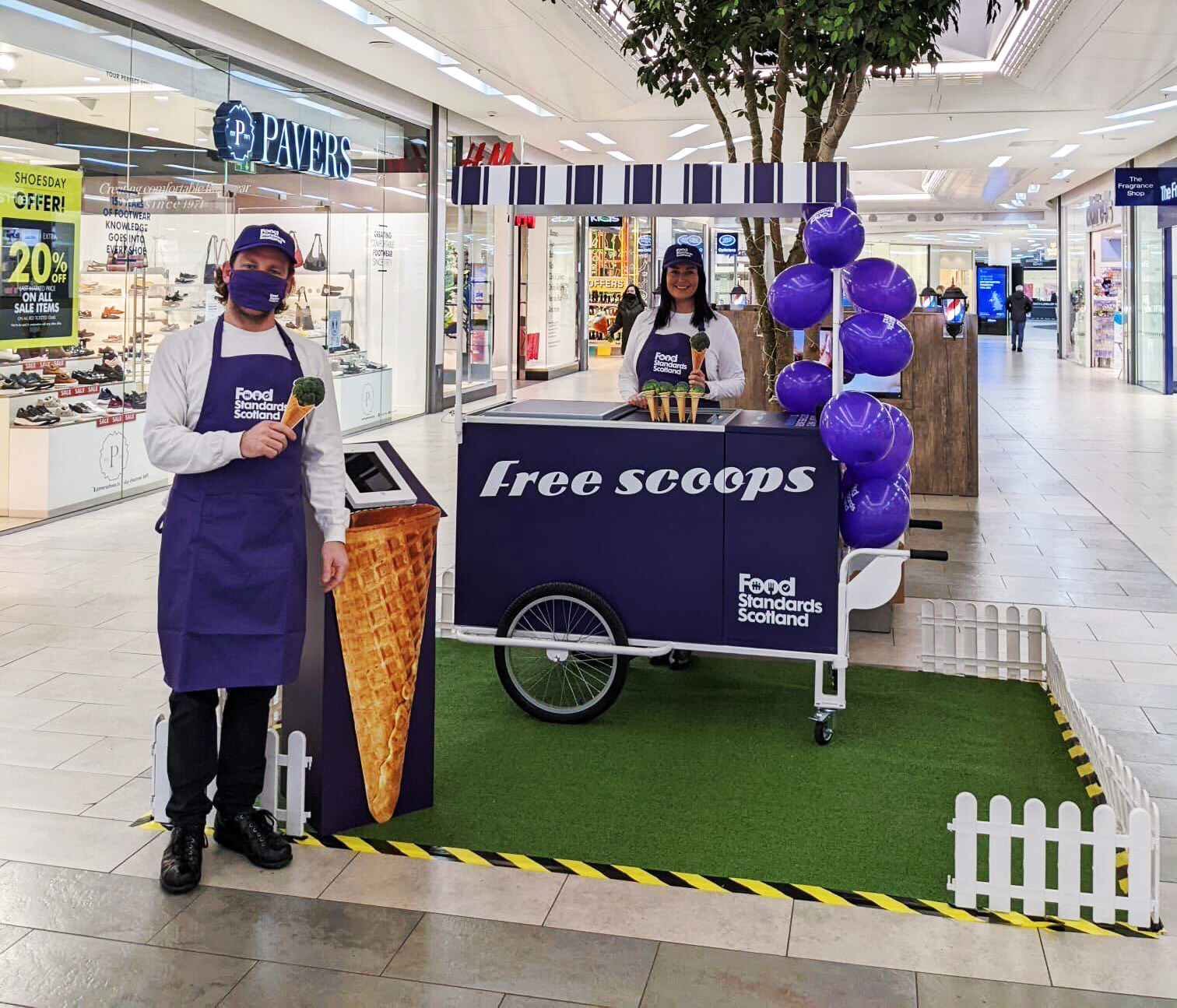 In shop marketing stand for Healthy Eating promotion