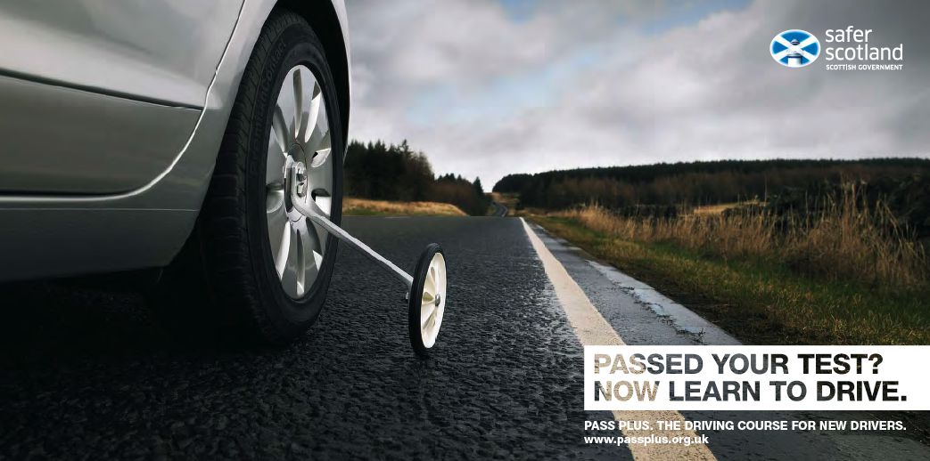 Car wheel with stabiliser attached ad campaign