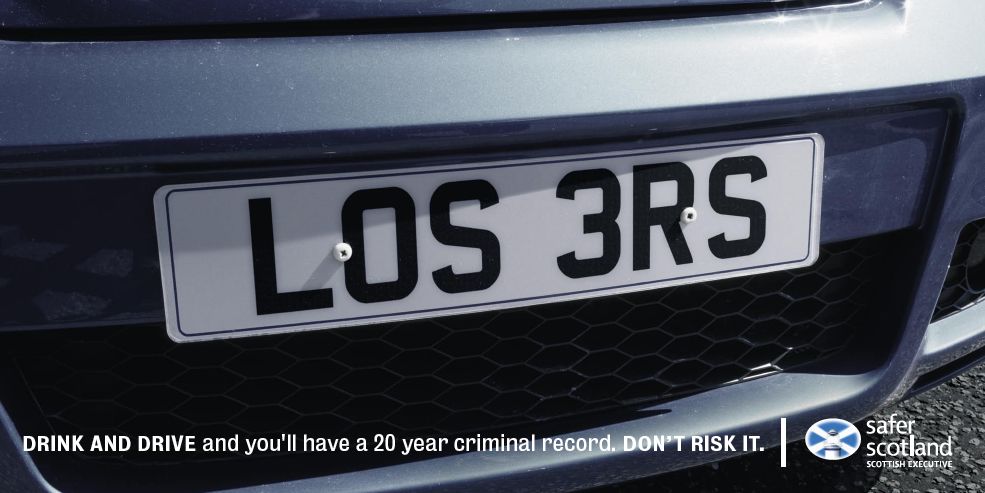 Number plate on car ad campaign