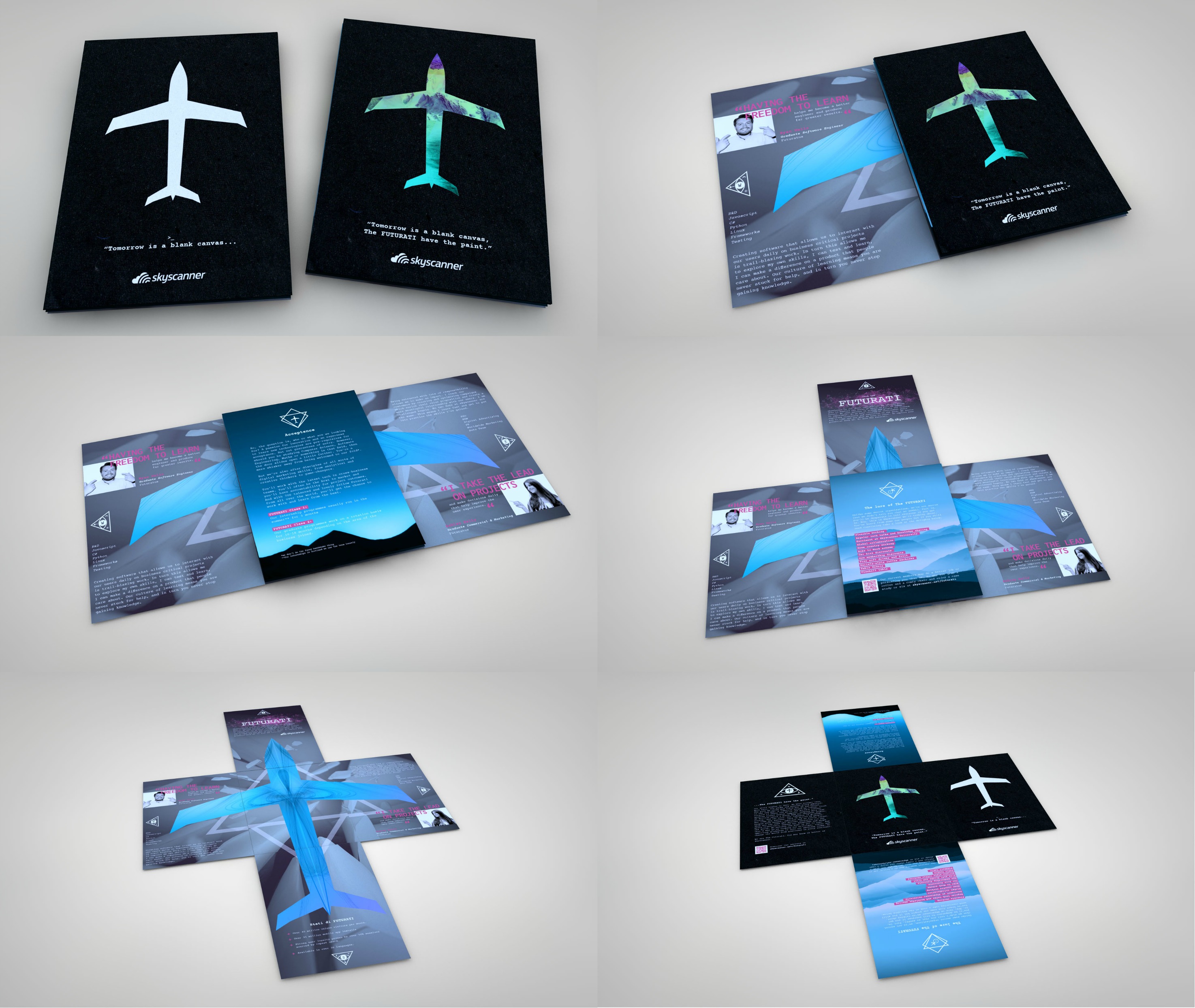 leaflet examples using aeroplane designs