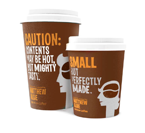 Branded coffee take away cups