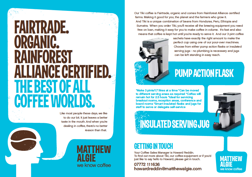 marketing leaflet for coffee