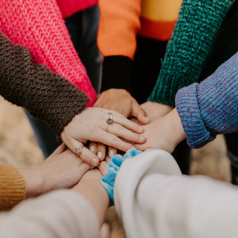 group of hands together