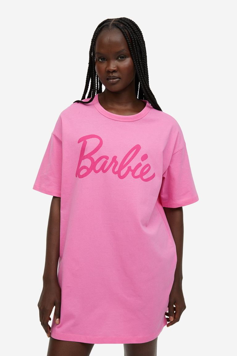 Model wearing Barbie clothes