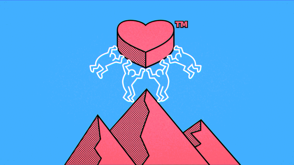 Heart over a mountain 