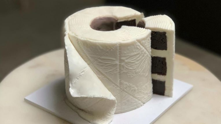 toilet paper cake