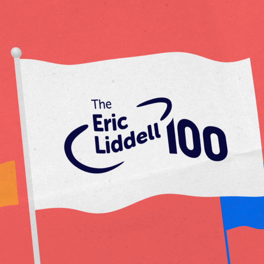 Eric Liddell 100 logo on flag