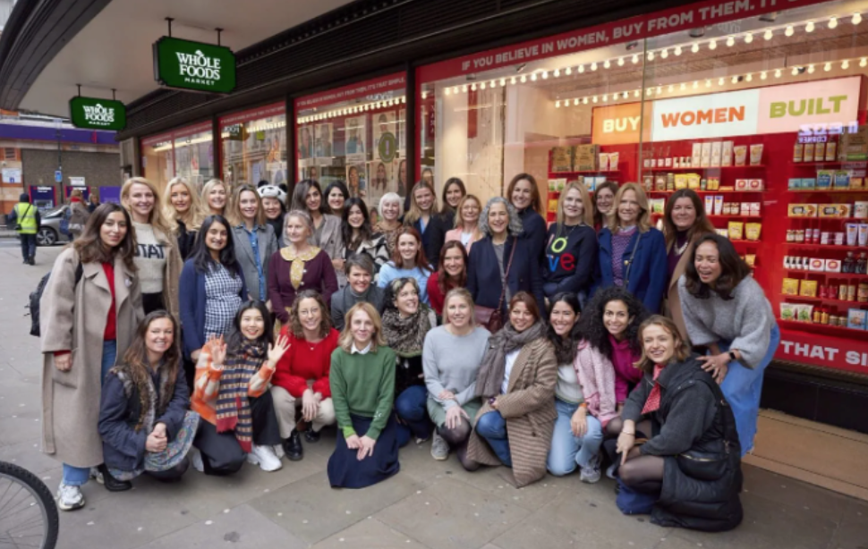 Staff outside shop for International Women's day