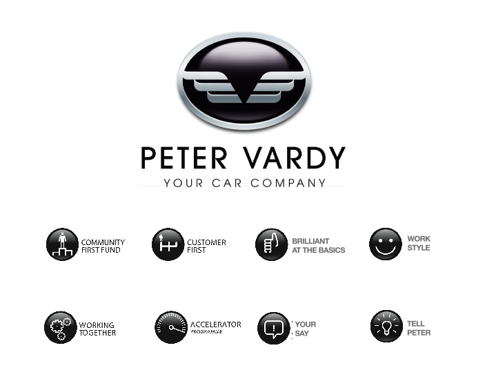 Peter Vardy logo and icons