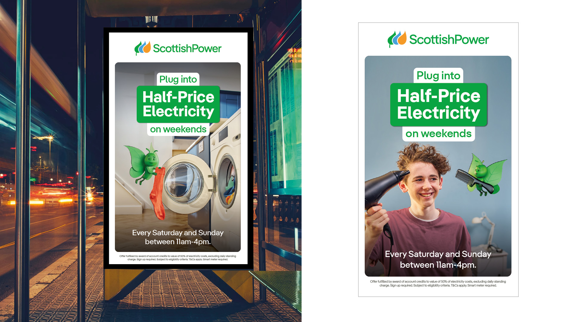 Bus stop ad campaign for Scottish Power