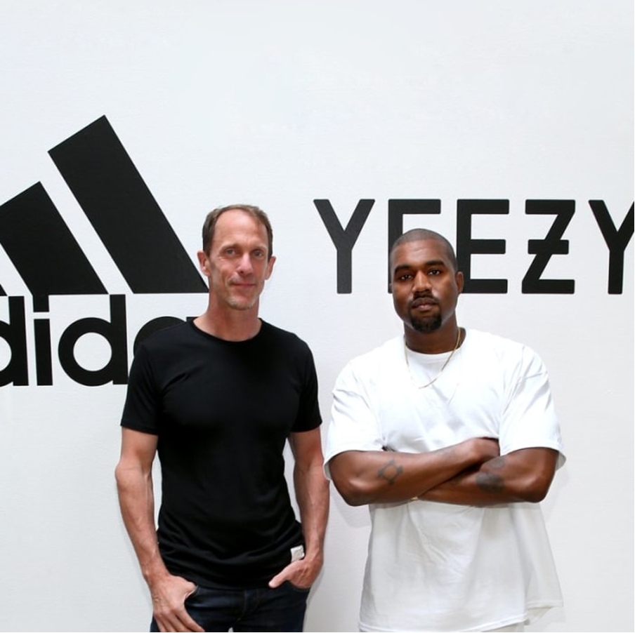 Eric Liedtke (left) and Kayne West (right), standing side by side. 